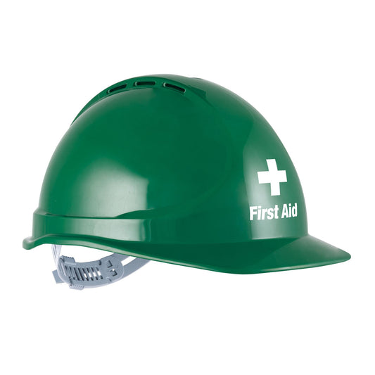 Force 360 - GTE3 First Aid Essential Type 1 ABS Vented Hard Hat W/Slide Lock Harness - HPFPRGTE03FA