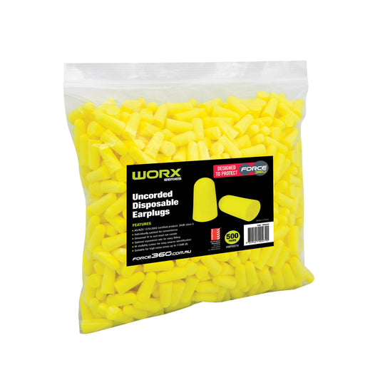 Force 360 - Bullet Shaped Uncorded Earplugs Bulk Pack 500pr - HWRX974