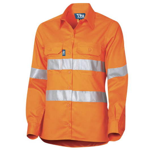 Tru Workwear - Women's Lightweight Vented L/S Hi-Vis Drill Shirt w/Reflective Tape - DSW1166T1