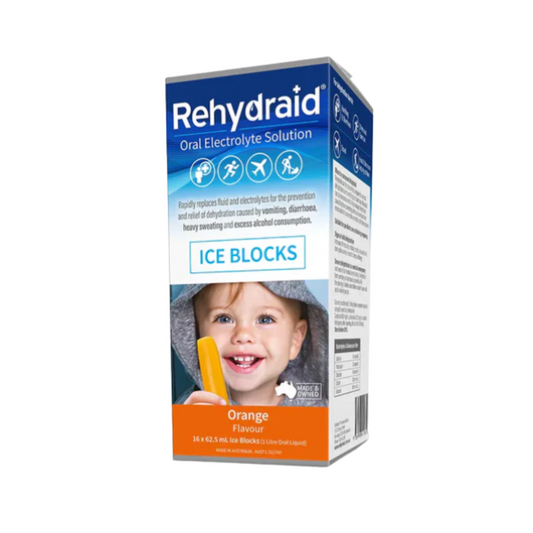 Rehydraid Electrolyte Iceblocks Orange box of 16 x 4