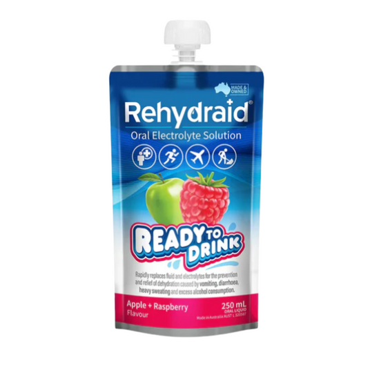 Rehydraid Ready to Drink Electrolyte Doypacks Apple Raspberry 250mL x 36