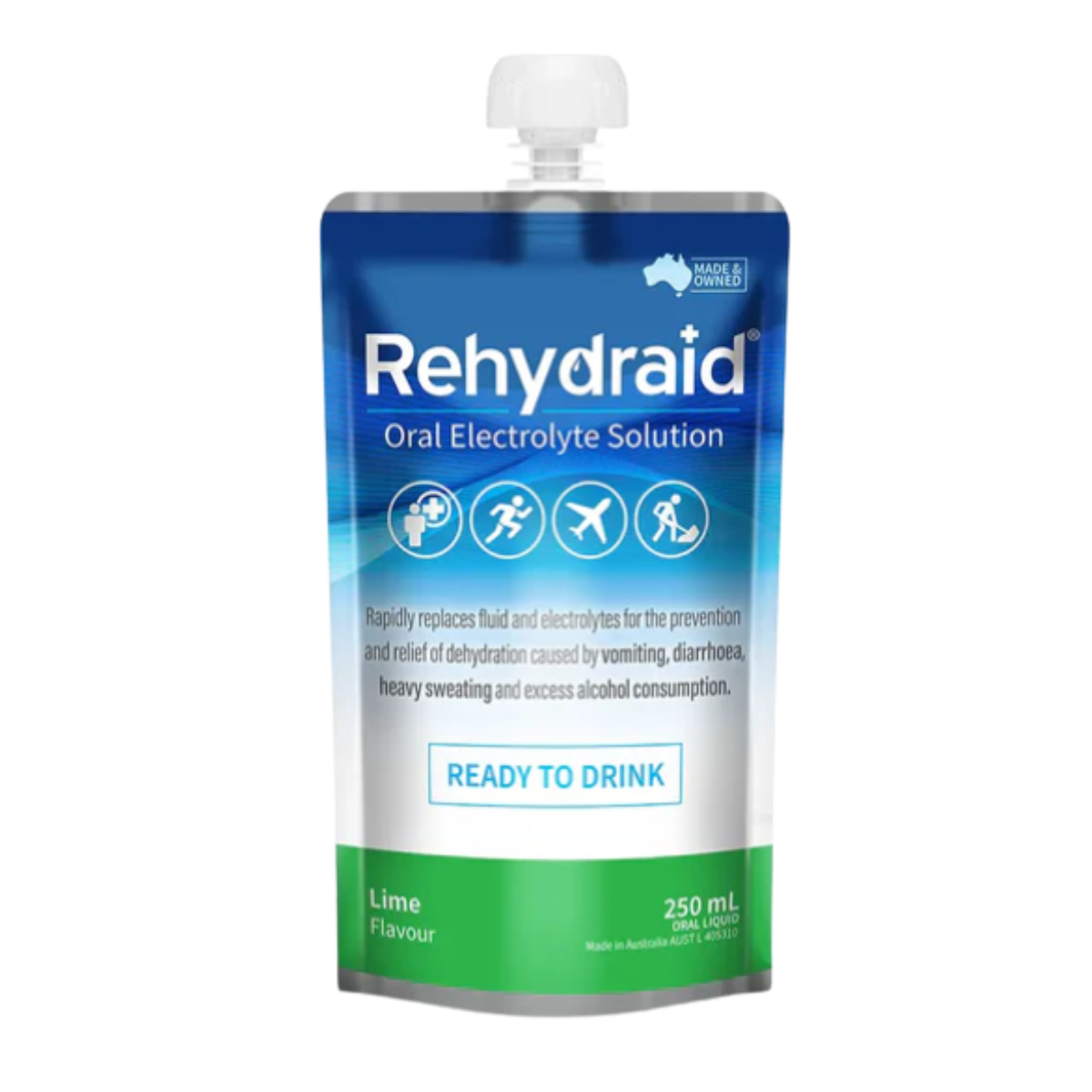 Hydroaid Rehydraid Ready to Drink Electrolyte Doypacks Lime 250mL x 36 – WADDI