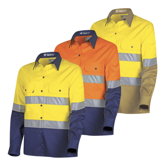 Tru Workwear - Women's Lightweight Hi-Vis Drill Shirt with Reflective Tape (1 Unit) - CSW2000T3