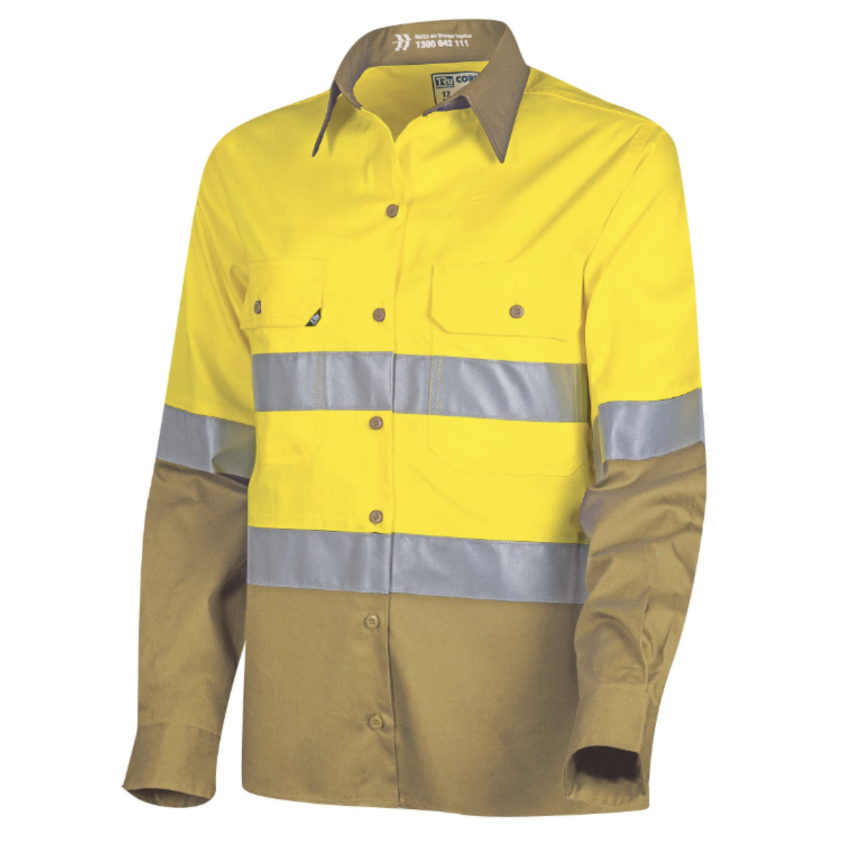 Tru Workwear - Women's Lightweight Hi-Vis Drill Shirt with Reflective Tape - CSW2000T3