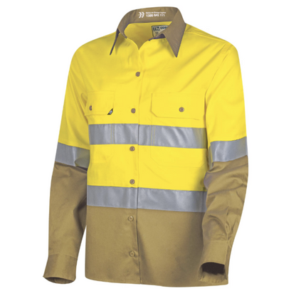 Tru Workwear - Women's Lightweight Hi-Vis Drill Shirt with Reflective Tape - CSW2000T3