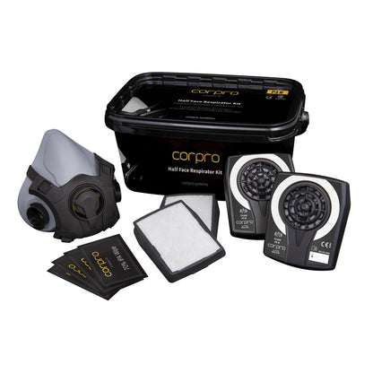 CorPro - Half Face Respirator Mask - Asbestos/Silica Dust Kit - R1400AS