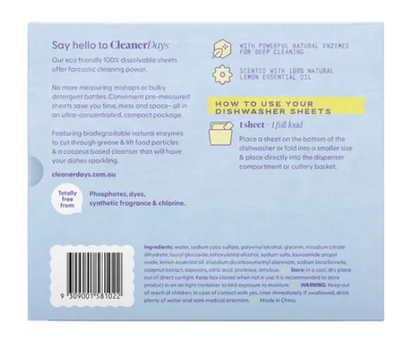 Cleaner Days - Dishwasher Detergent Sheets Lemon 60pcs