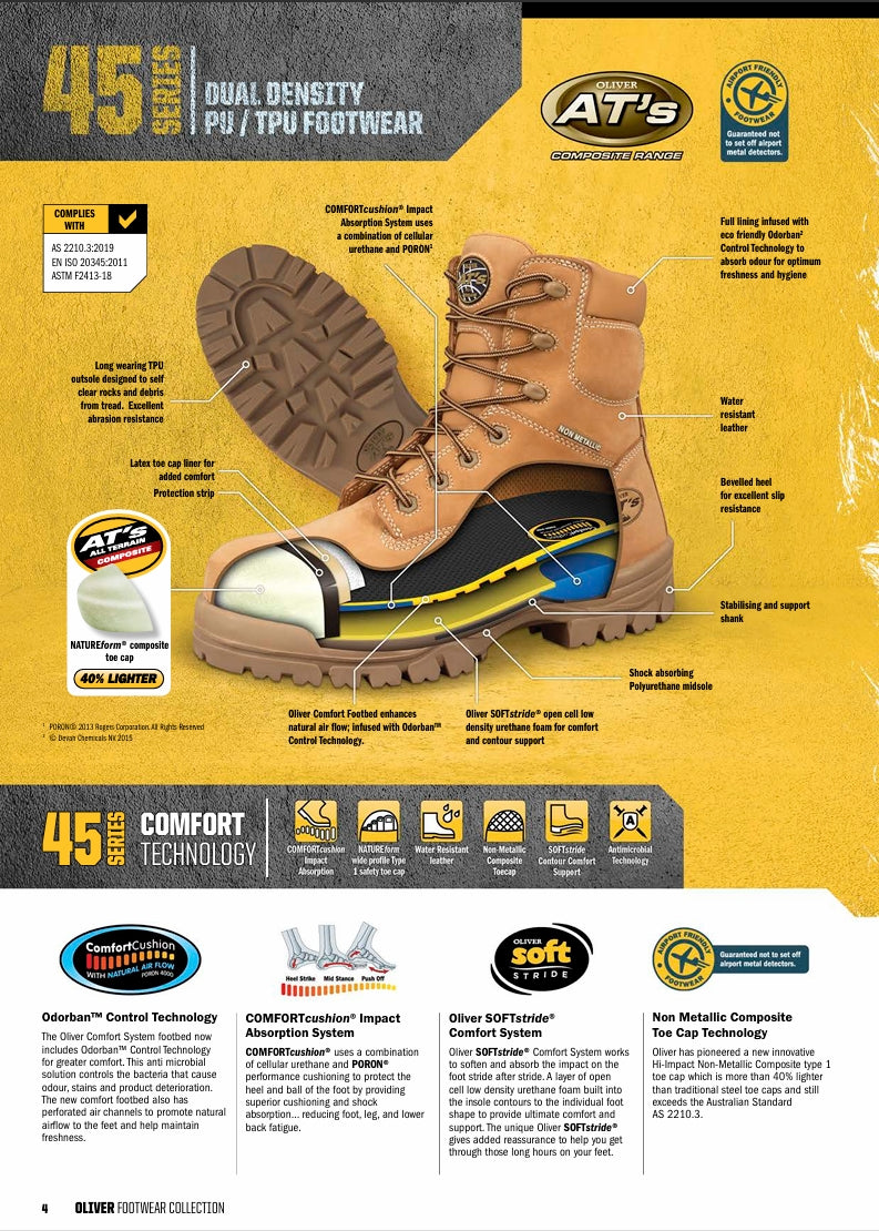 Oliver - 150mm Zip Sided Safety Boots Wheat - 45 632z