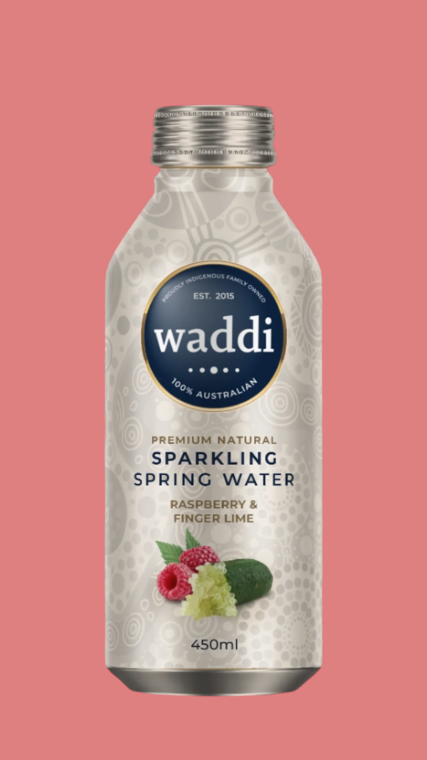 Waddi Springs - Native Collection - Sparkling Raspberry & Finger Lime 450ml