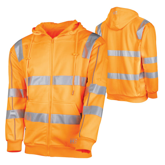 TRu Workwear - Fleece Polyester Hoodie W/Reflective Tape VIC Rail - TF1959T4