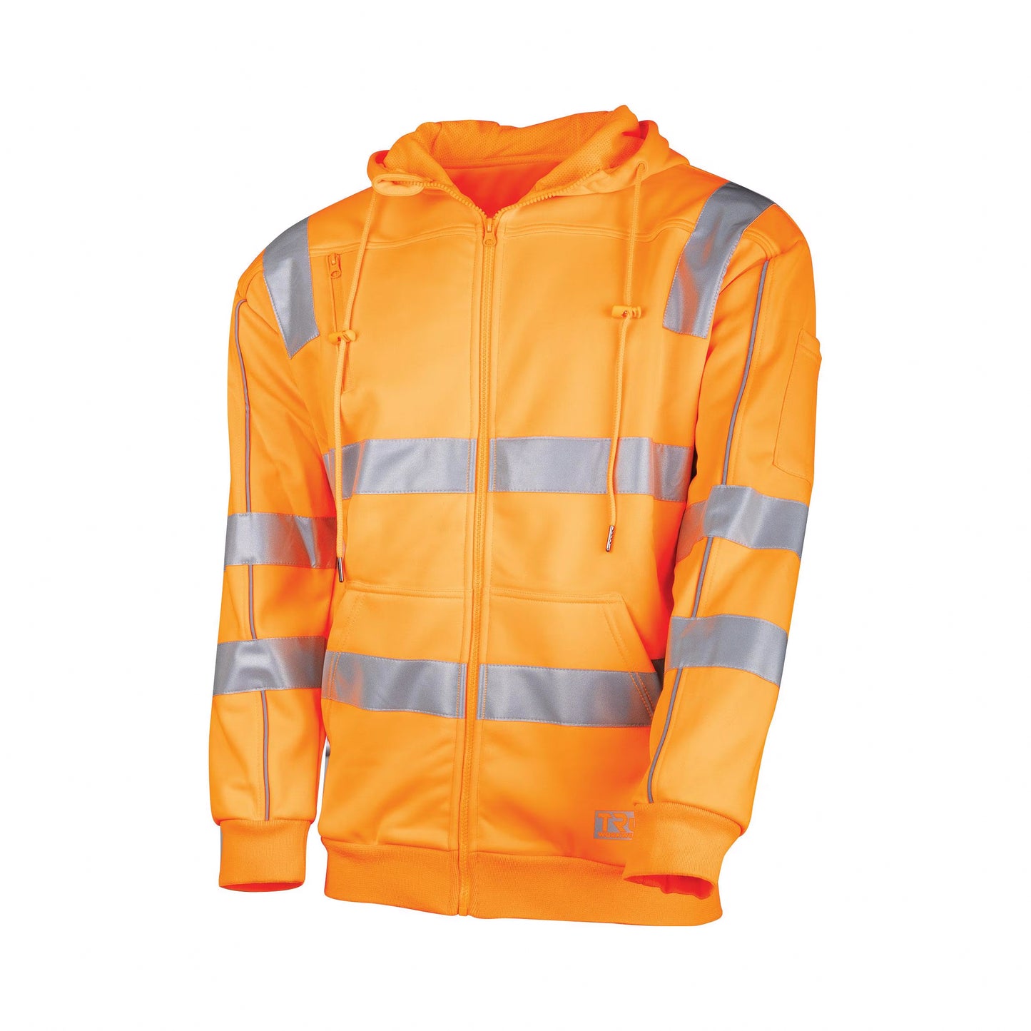TRu Workwear - Fleece Polyester Water Repellent Hoodie W/Reflective Tape VIC Rail - TF1959T4