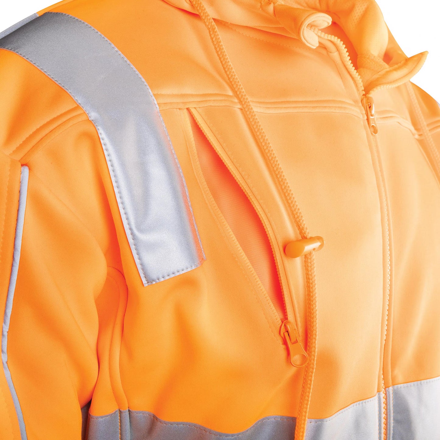 TRu Workwear - Fleece Polyester Water Repellent Hoodie W/Reflective Tape VIC Rail - TF1959T4