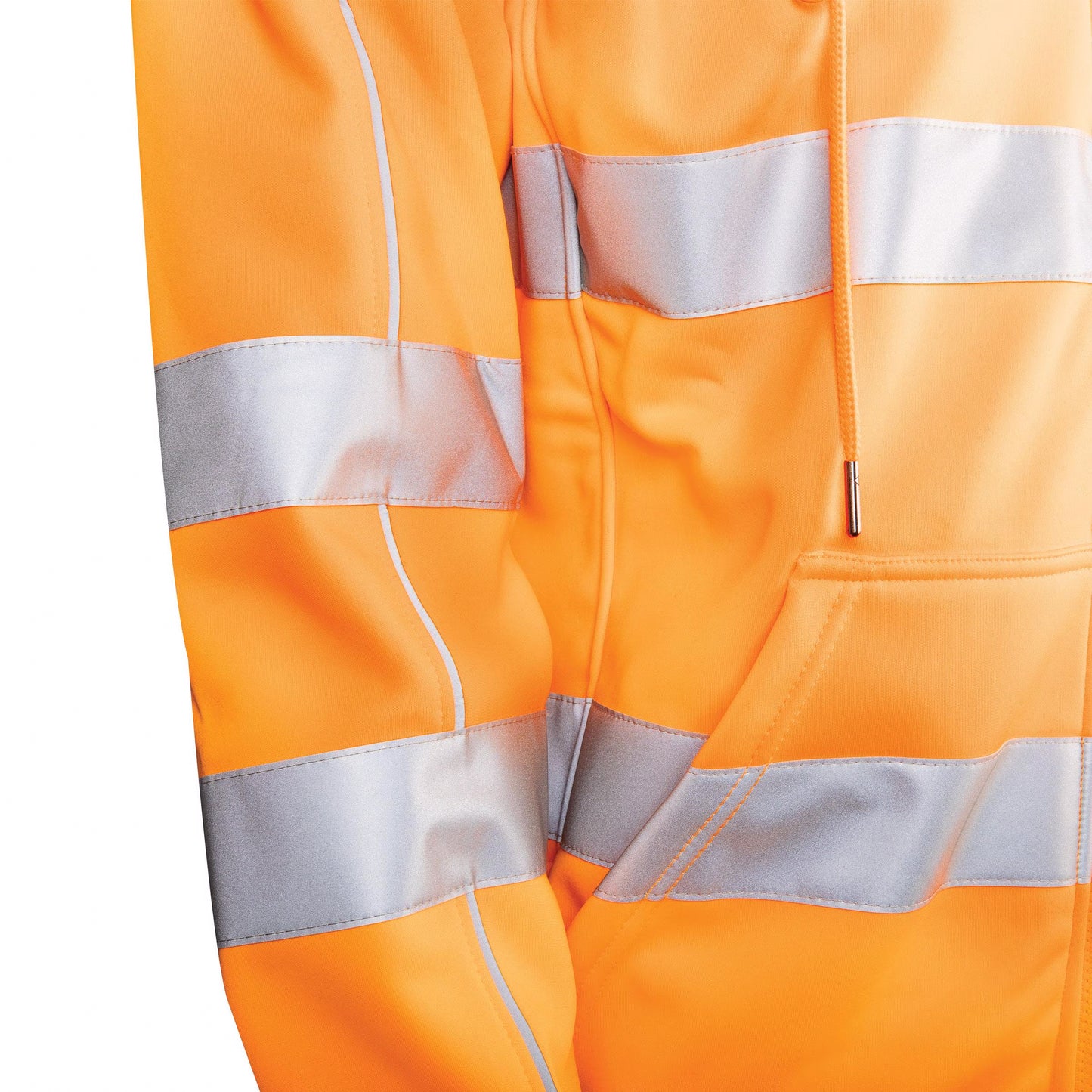TRu Workwear - Fleece Polyester Water Repellent Hoodie W/Reflective Tape VIC Rail - TF1959T4