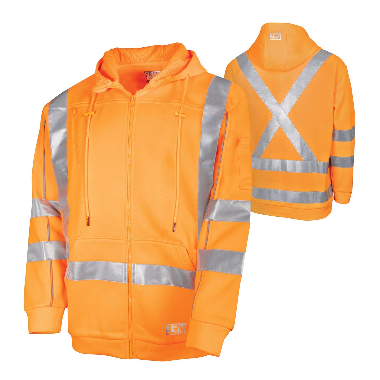 TRu Workwear - Fleece Hoodie with Reflective Tape NSW Rail - TF1959T5
