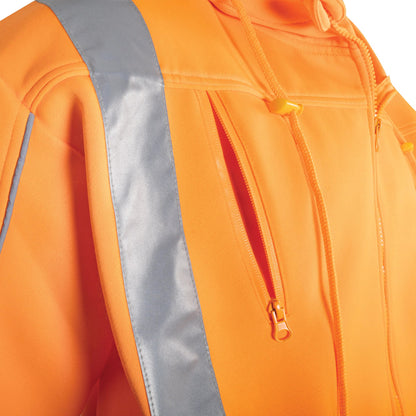 TRu Workwear - Fleece Hoodie with Reflective Tape NSW Rail - TF1959T5