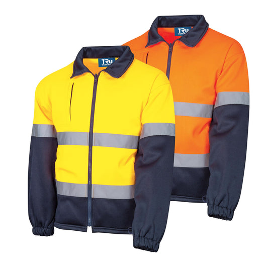 TRu Workwear - Full Zip Water Repellent Fleece Jacket W/Reflective - TF2955T1