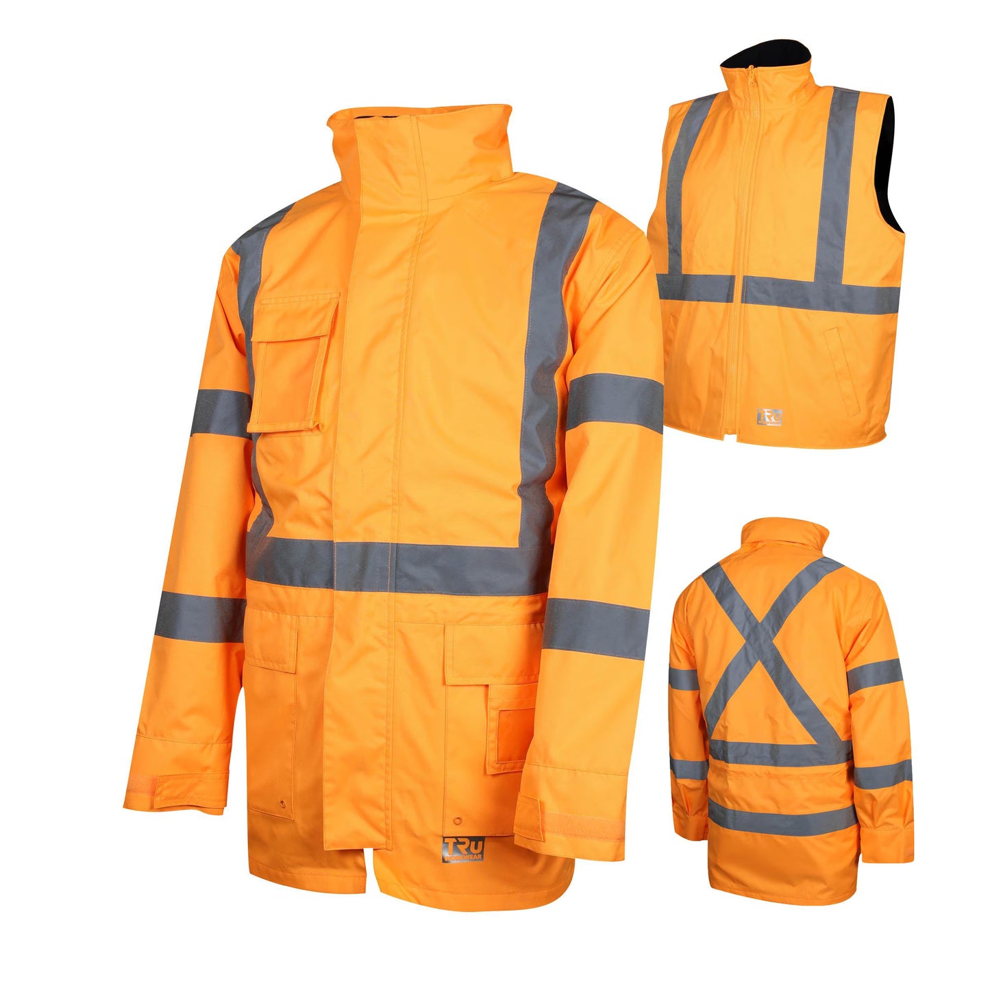 TRu Workwear - 4 in 1 Polyester Oxford w/Reflective Tape NSW Rail - TJ1910T5
