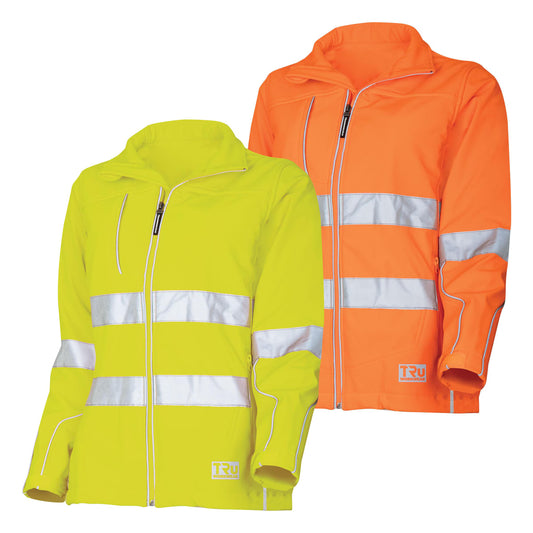 TRu Workwear - Womens Softshell Full Zip Jacket with Reflective Tape - TJW1960T1