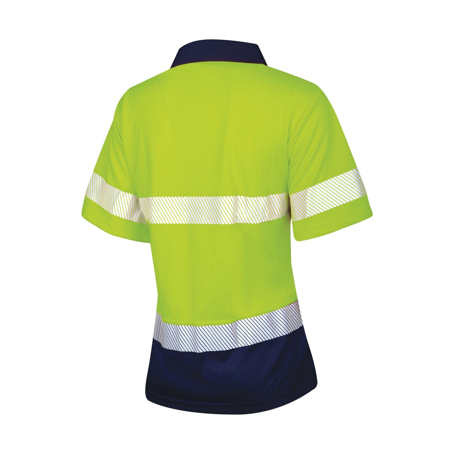TRu Workwear -Womens Recycled Anti-Microbial Micromesh S/S Two Tone Hi-Vis Polo Shirt W/Segmented Tape -TSW2415T1