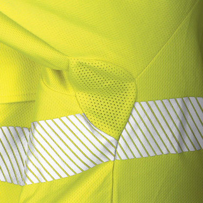 TRu Workwear -Womens Recycled Anti-Microbial Micromesh S/S Two Tone Hi-Vis Polo Shirt W/Segmented Tape -TSW2415T1