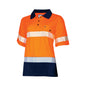 TRu Workwear -Womens Recycled Anti-Microbial Micromesh S/S Two Tone Hi-Vis Polo Shirt W/Segmented Tape -TSW2415T1