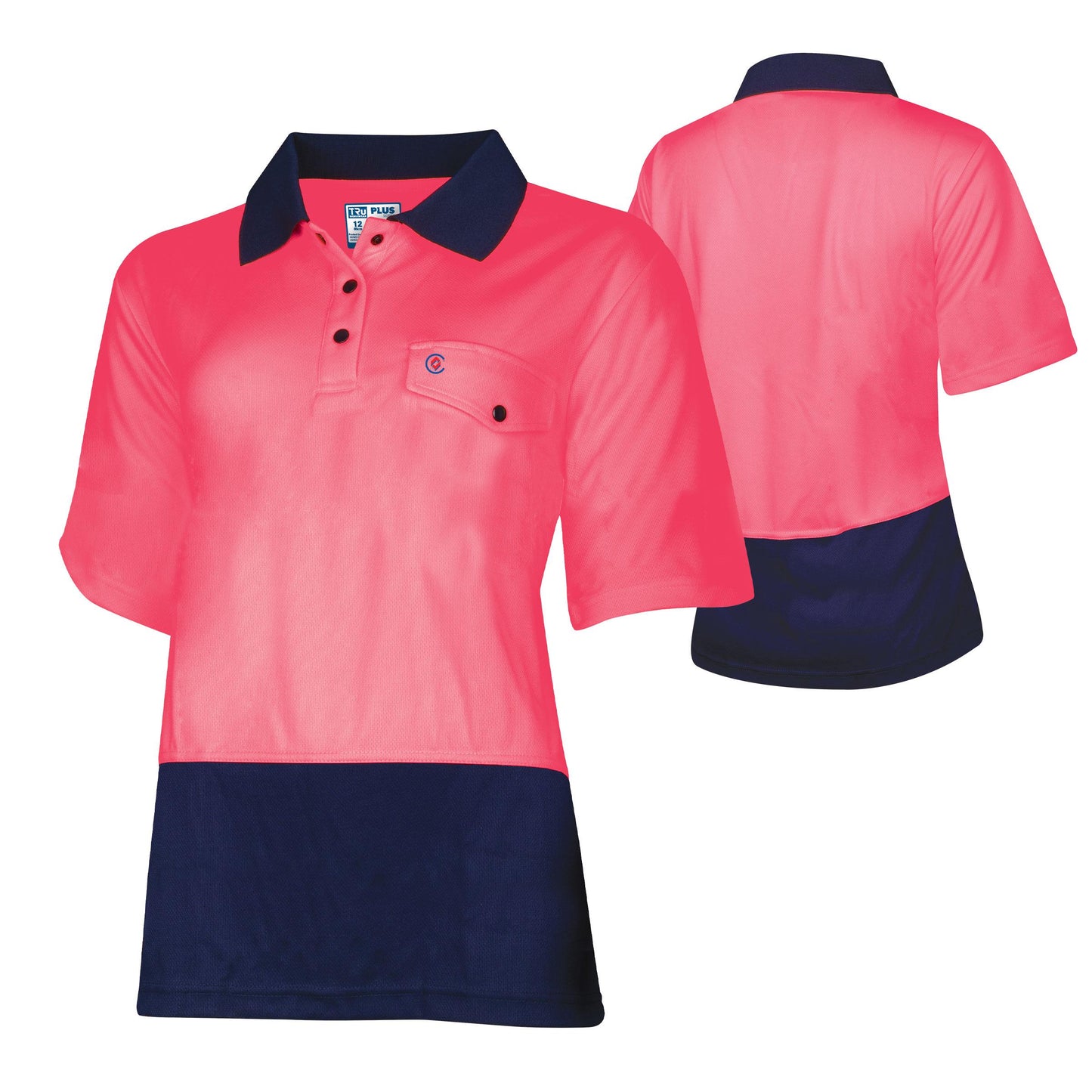 Tru Workwear -  Recycled Women's Anti-Microbial Micromesh S/S Two Tone Hi-Vis Polo Shirt - TSW2415