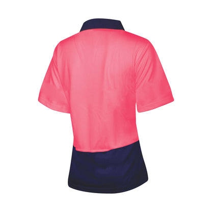 Tru Workwear -  Recycled Women's Anti-Microbial Micromesh S/S Two Tone Hi-Vis Polo Shirt - TSW2415