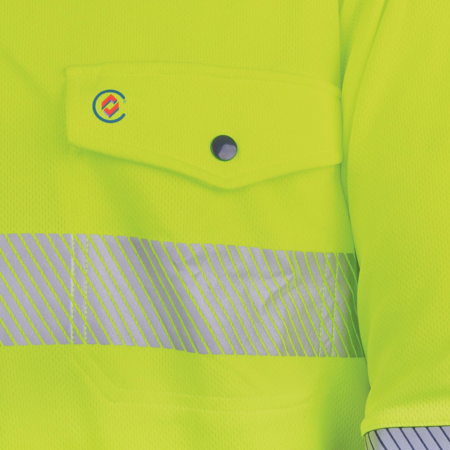 TRu Workwear - Recycled Womens Anti-Microbial Micromesh L/S Two Tone Hi-Vis Polo Shirt With Segmented Tape - TSW2425T1