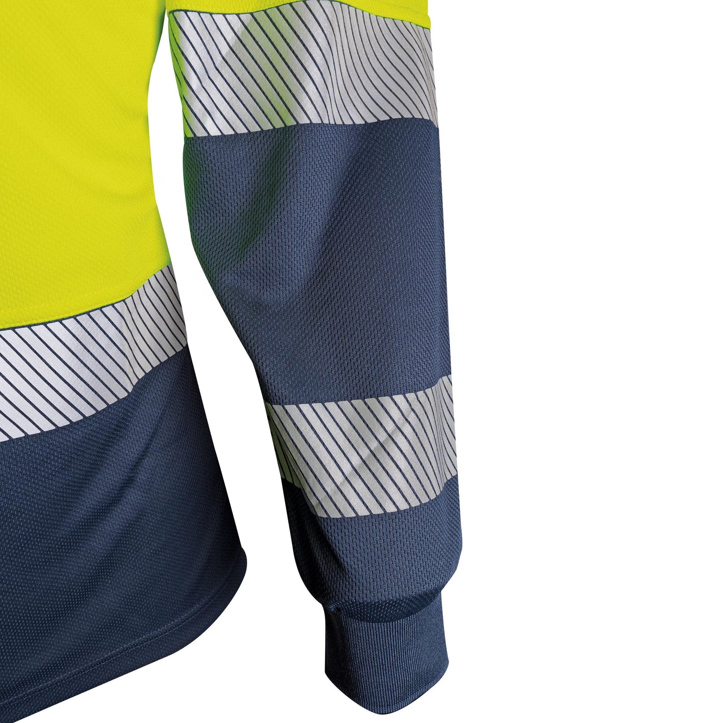 TRu Workwear - Recycled Womens Anti-Microbial Micromesh L/S Two Tone Hi-Vis Polo Shirt With Segmented Tape - TSW2425T1