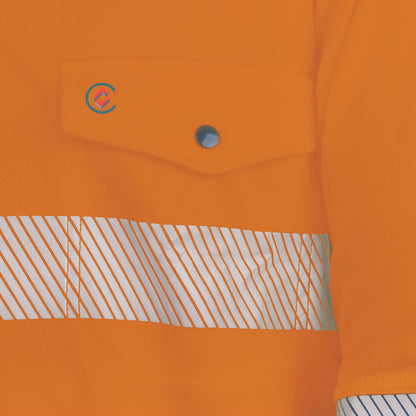 TRu Workwear - Recycled Womens Anti-Microbial Micromesh L/S Two Tone Hi-Vis Polo Shirt With Segmented Tape - TSW2425T1