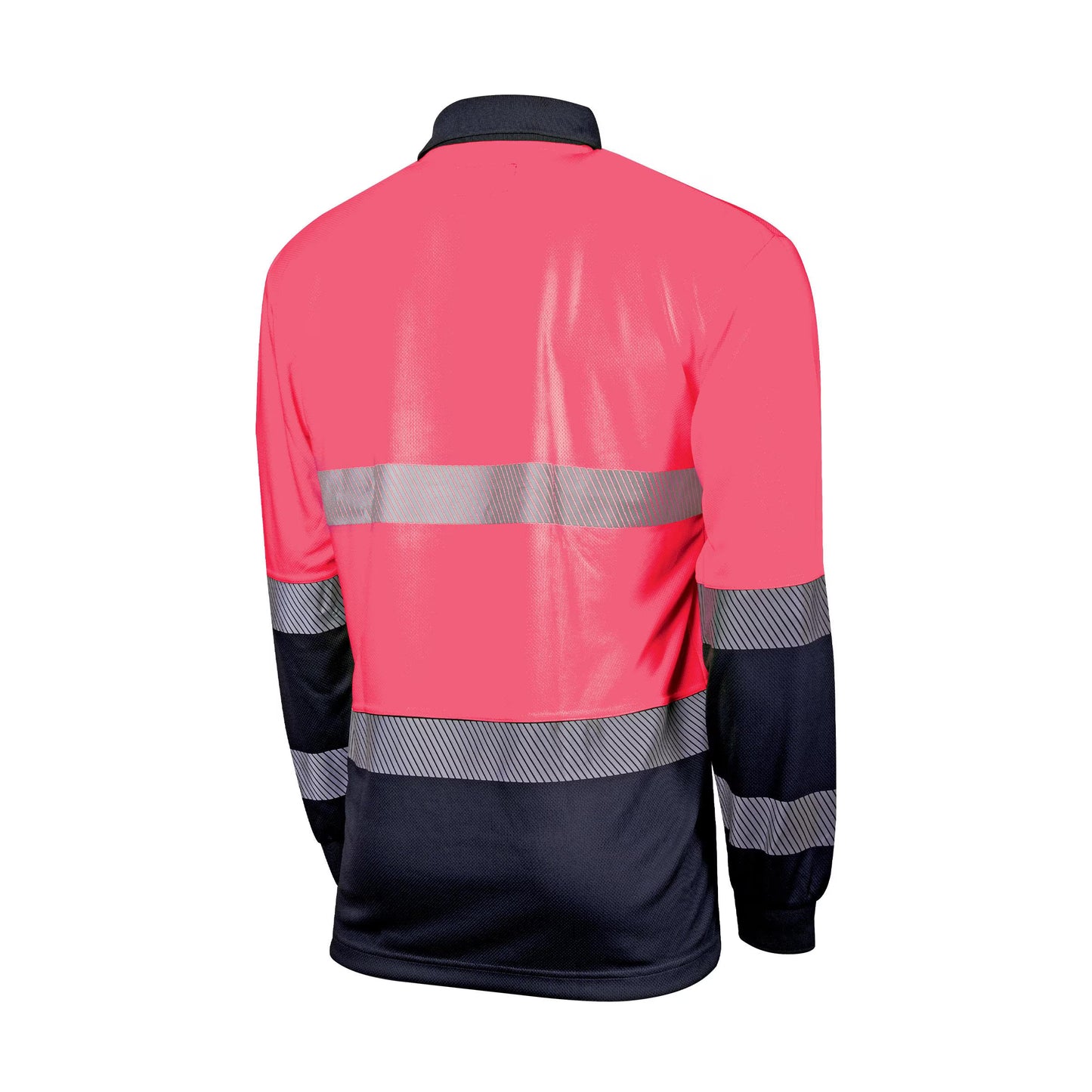 TRu Workwear - Recycled Womens Anti-Microbial Micromesh L/S Two Tone Hi-Vis Polo Shirt With Segmented Tape - TSW2425T1