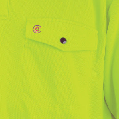 TRu Workwear - Recycled Women's Anti-Microbial Micromesh L/S Two Tone Hi-Vis Polo Shirt - TSW2425