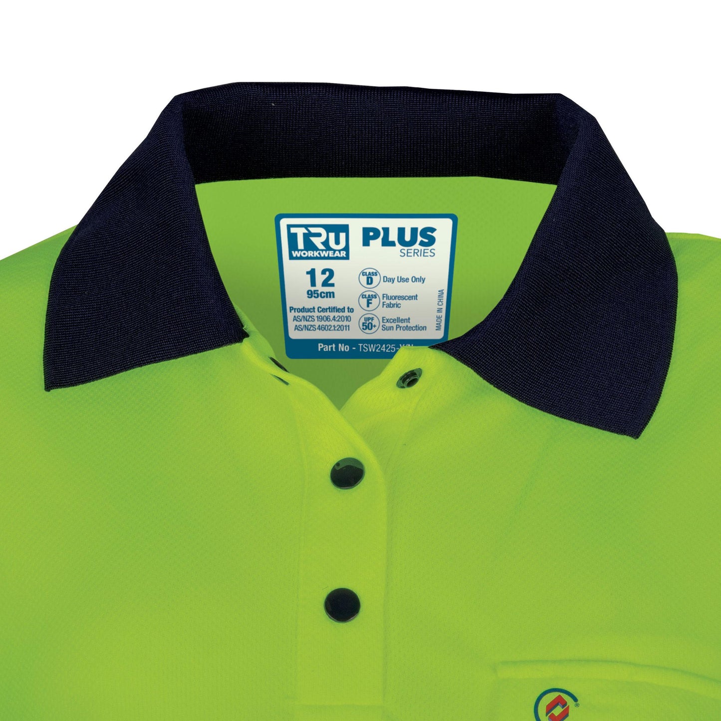 TRu Workwear - Recycled Women's Anti-Microbial Micromesh L/S Two Tone Hi-Vis Polo Shirt - TSW2425