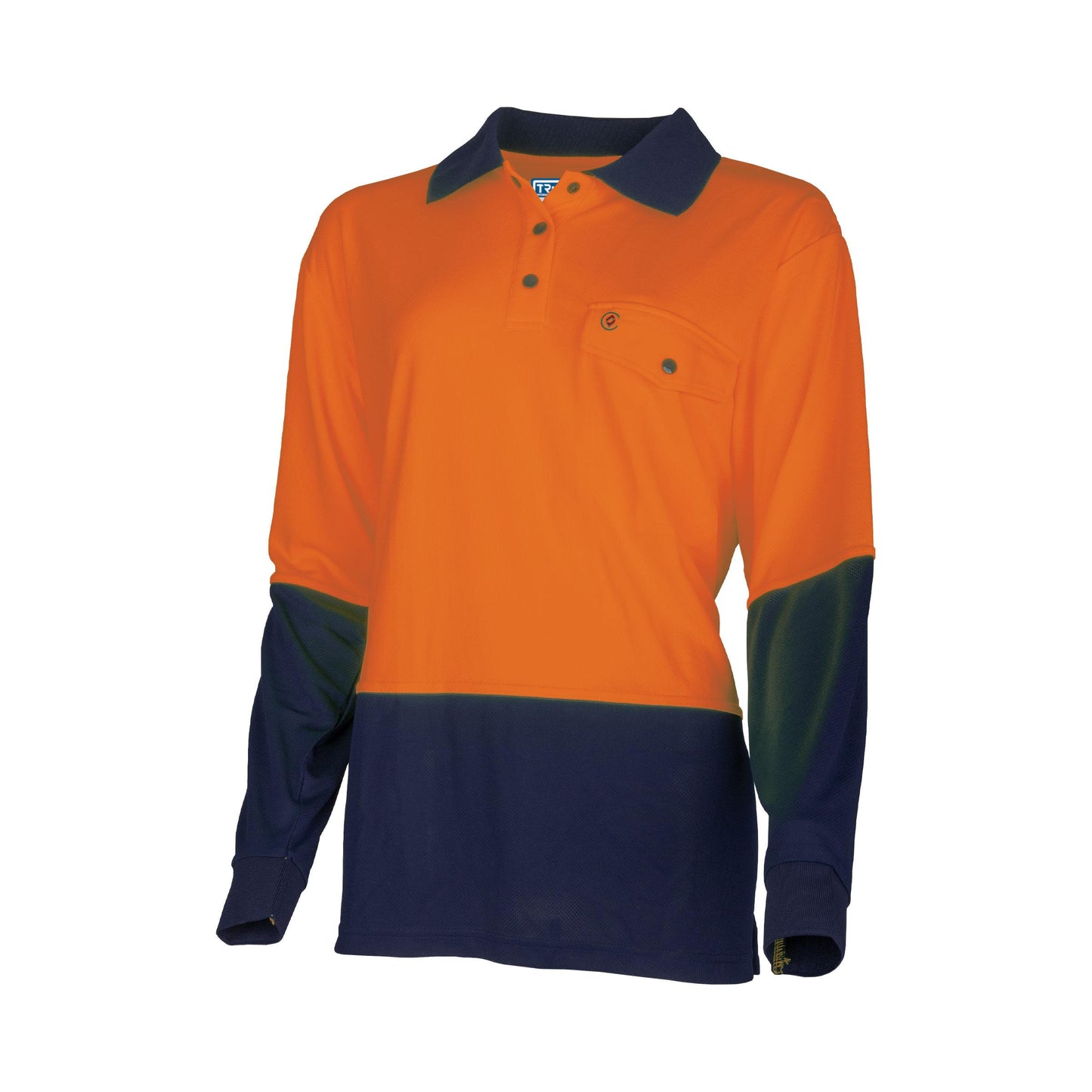 TRu Workwear - Recycled Women's Anti-Microbial Micromesh L/S Two Tone Hi-Vis Polo Shirt - TSW2425