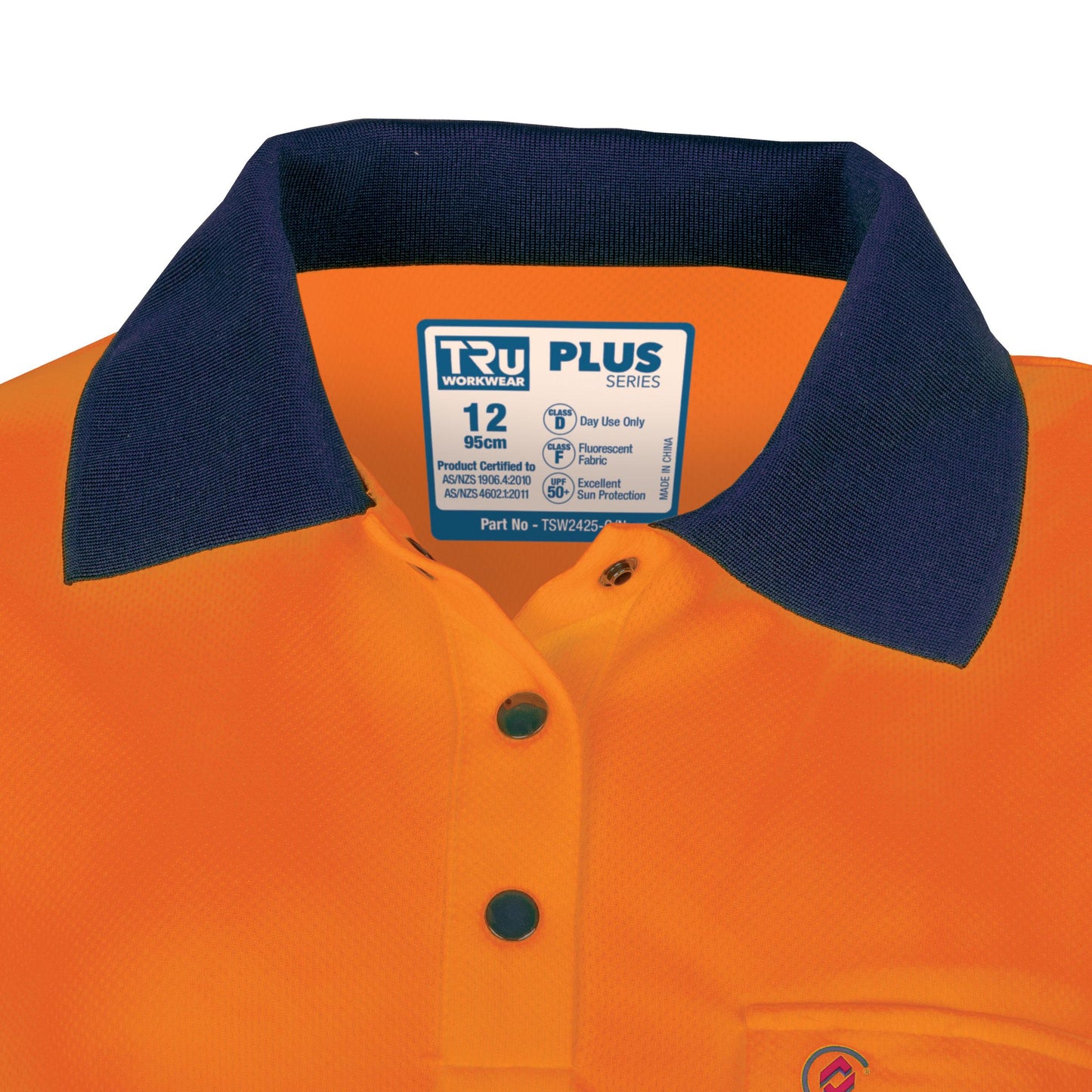 TRu Workwear - Recycled Women's Anti-Microbial Micromesh L/S Two Tone Hi-Vis Polo Shirt - TSW2425