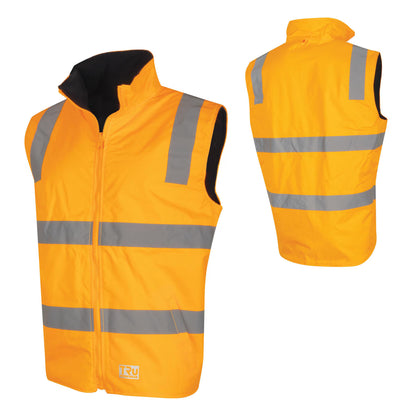 TRu Workwear - Reversible Polyester Oxford Vest w/ Reflective Tape Vic Rail - TV1915T4