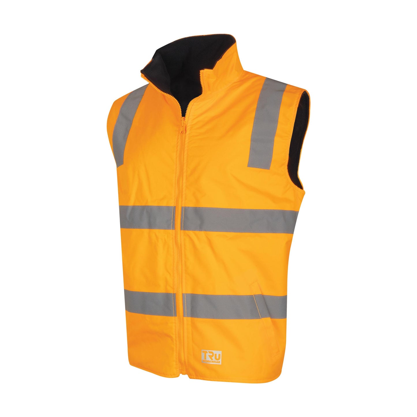 TRu Workwear - Reversible Polyester Oxford Vest w/ Reflective Tape Vic Rail - TV1915T4