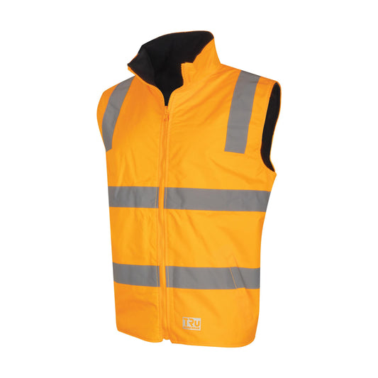 TRu Workwear - Reversible Polyester Oxford Vest w/ Reflective Tape Vic Rail - TV1915T4