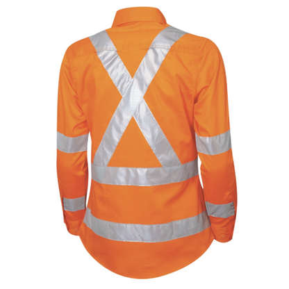 Tru Workwear - Women's NSW Rail Lightweight Vented L/S Hi-Vis Drill Shirt w/Perforated Reflective Tape - DSW1166T5