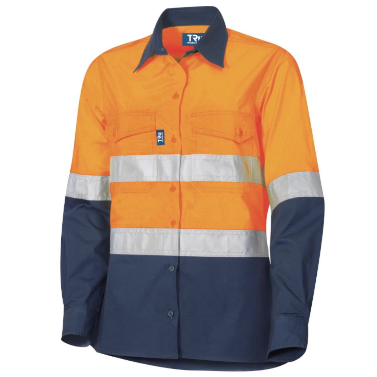 WOMENS Ripstop Vented L/S Hi-Vis Cotton Shirt with Reflective Tape
