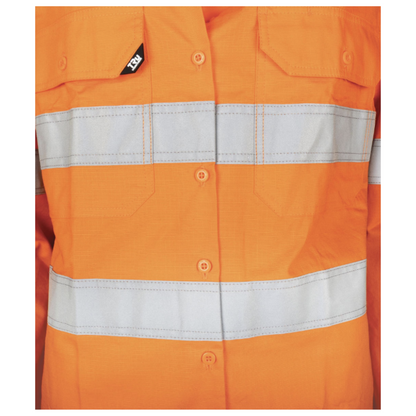 WOMENS Ripstop Vented L/S Hi-Vis Shirt With Reflective Tape